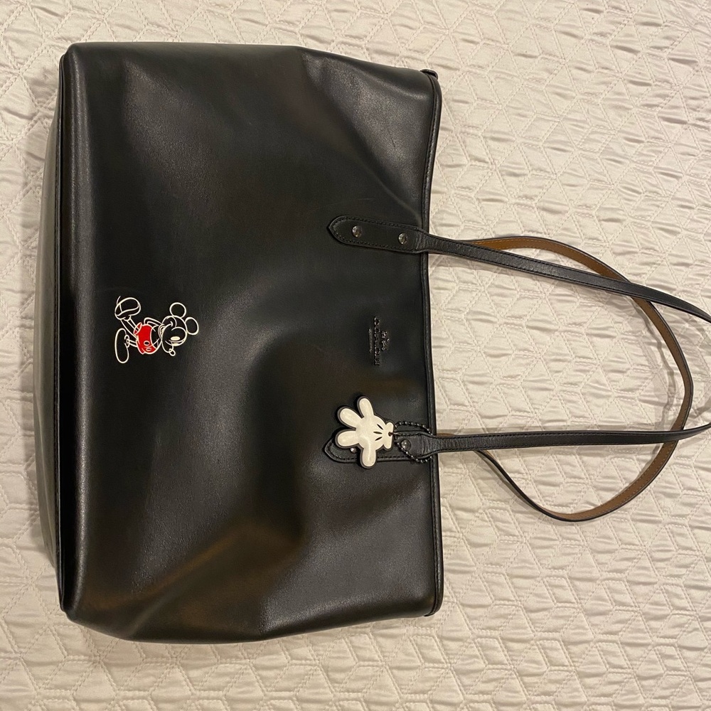 Disney X Coach Mickey Mouse Zip Tote black red